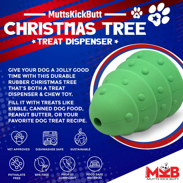 Christmas Tree Treat Dispenser & Dog Chew Toy - Large | Festive toys for dogs