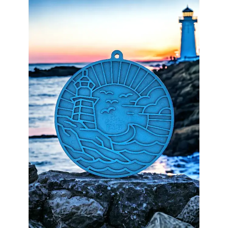 Sodapup Lighthouse Design Enrichment Licking Mat with blue silicone tray