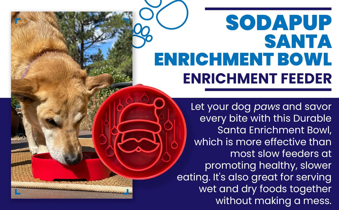 SodaPup Santa Design Ebowl Enrichment Slow Feeder Bowl For Dogs - Bowls & Feeding