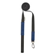 Soho Poms blue woven dog lead with silver hardware from Bone Republic