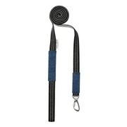 Soho Poms blue woven dog lead with silver hardware from Bone Republic