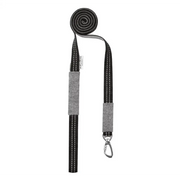 Lavender and black woven fabric dog lead with metal hardware from Soho Poms and Bowl & Bone Republic