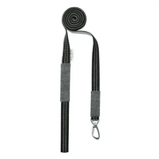 Black and gray Soho Poms dog lead with white stitching from Bowl & Bone Republic