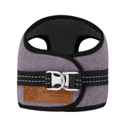 Lavender Soho Poms x Bowl & Bone Republic Mayfair Harness with black mesh and silver hardware