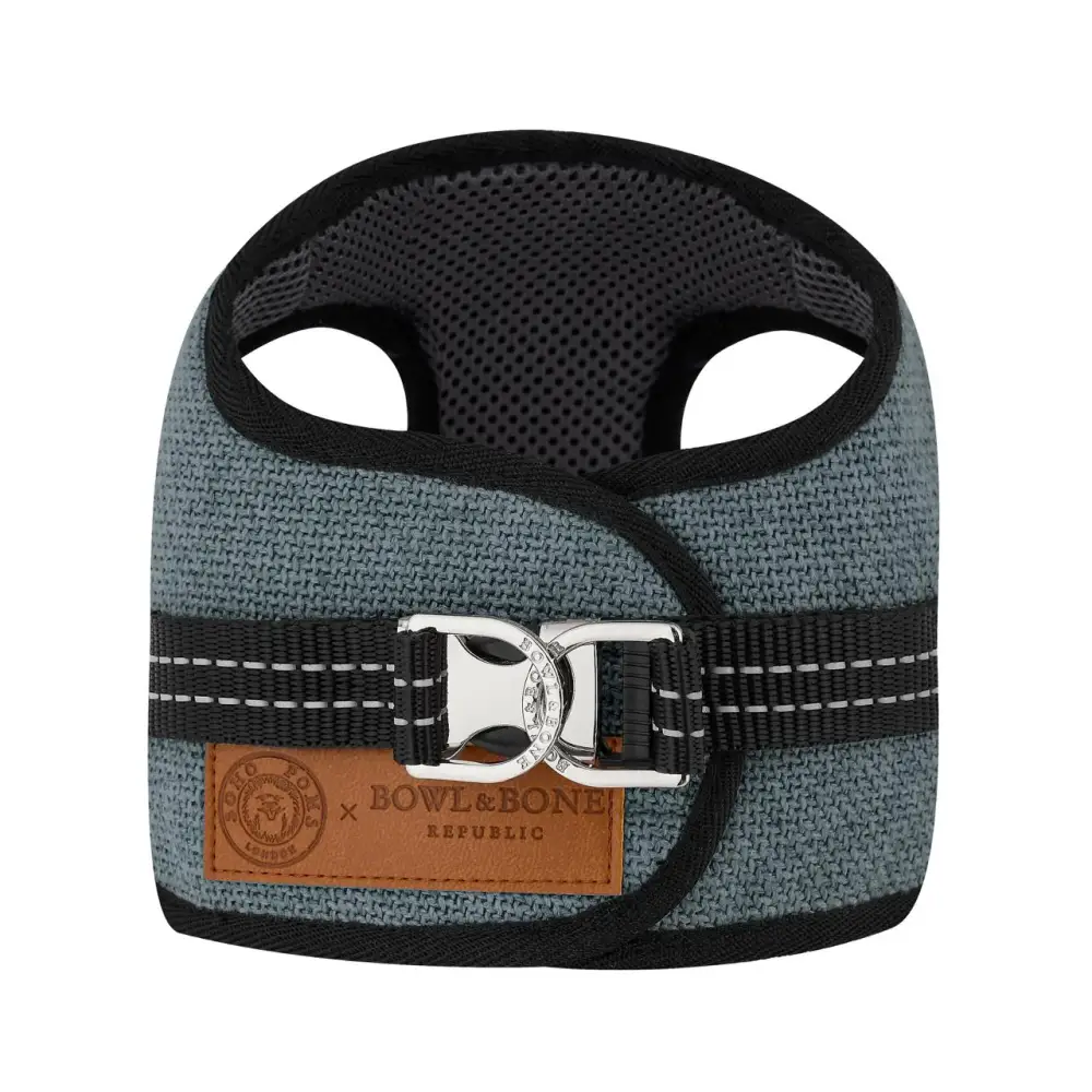 Soho Poms x Bowl & Bone Republic Mayfair Harness - Ocean - Dog Harnesses