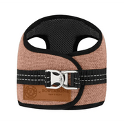 Beige and black Soho Poms x Bowl & Bone Republic Mayfair Harness with woven texture