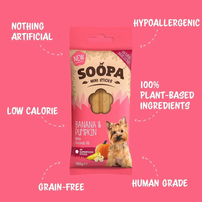 Soopa Banana & Pumpkin | Dental Sticks for Mini Dogs