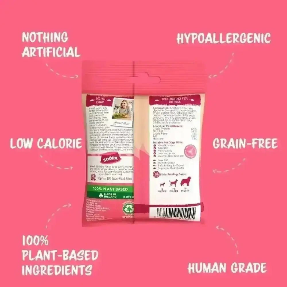 Soopa Banana healthy bites: 100% plant-based, grain-free treats for mini dogs oral health