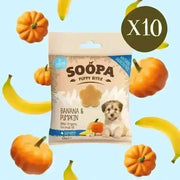 Healthy pumpkin puppy bites with organic coconut oil from Soopa Banana & Pumpkin Puppy Bites box