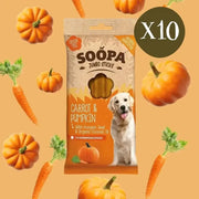 Soopa Carrot and Pumpkin Jumbo Dental Sticks box of 10