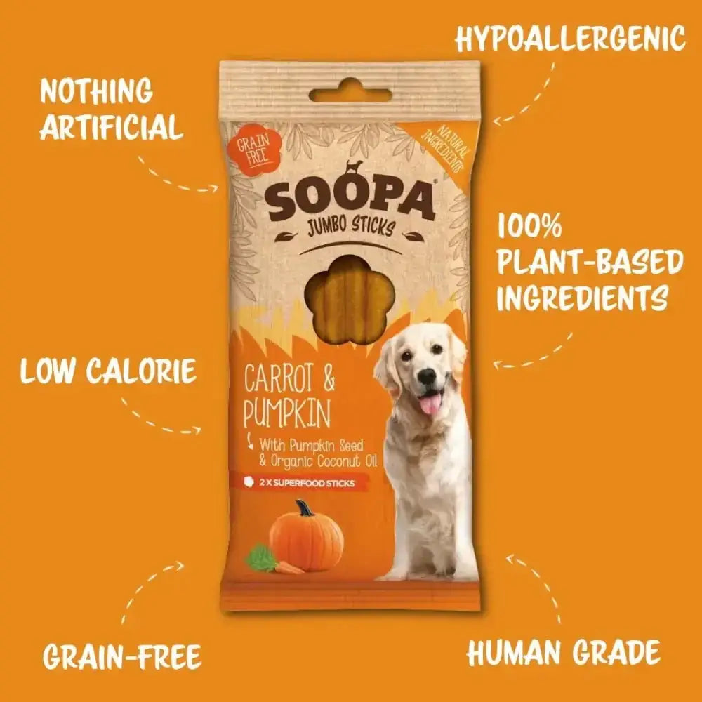 Soopa Carrot & Pumpkin Jumbo Dental Sticks - Box of 10