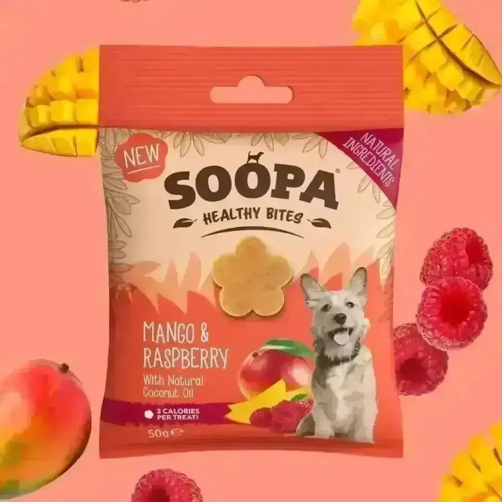 Soopa Mango & Raspberry Healthy Bites Dog Treats 50g - Natural for Dogs | Pet Shop