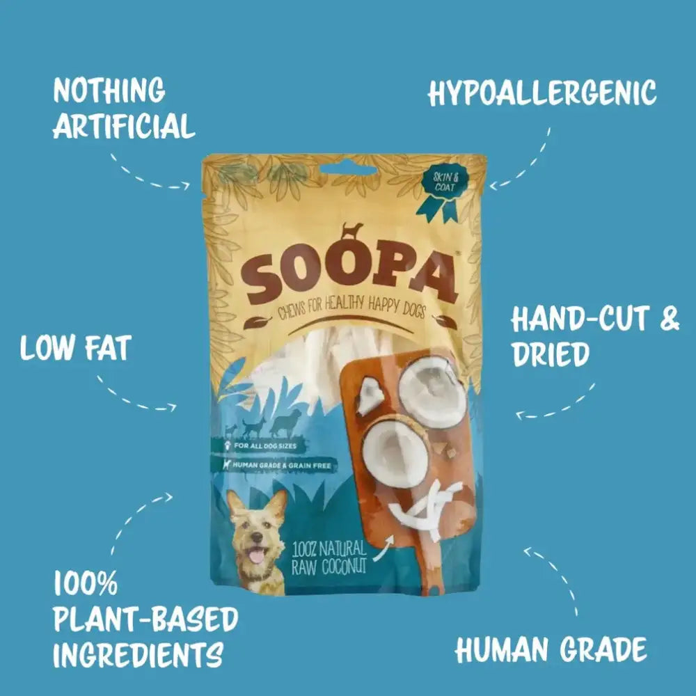 Soopa Natural Coconut Dog Chews 100g - Treats for Dogs | Pet Shop