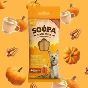 Soopa Pumpkin Spiced Latte Dental Sticks, delicious dog treat with coconut milk and cinnamon