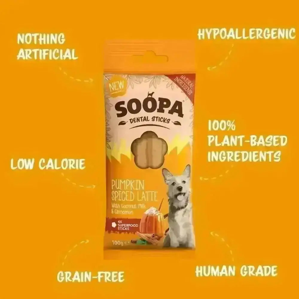 Soopa Pumpkin Spiced Latte dental sticks: delicious dog treat regulating blood sugar