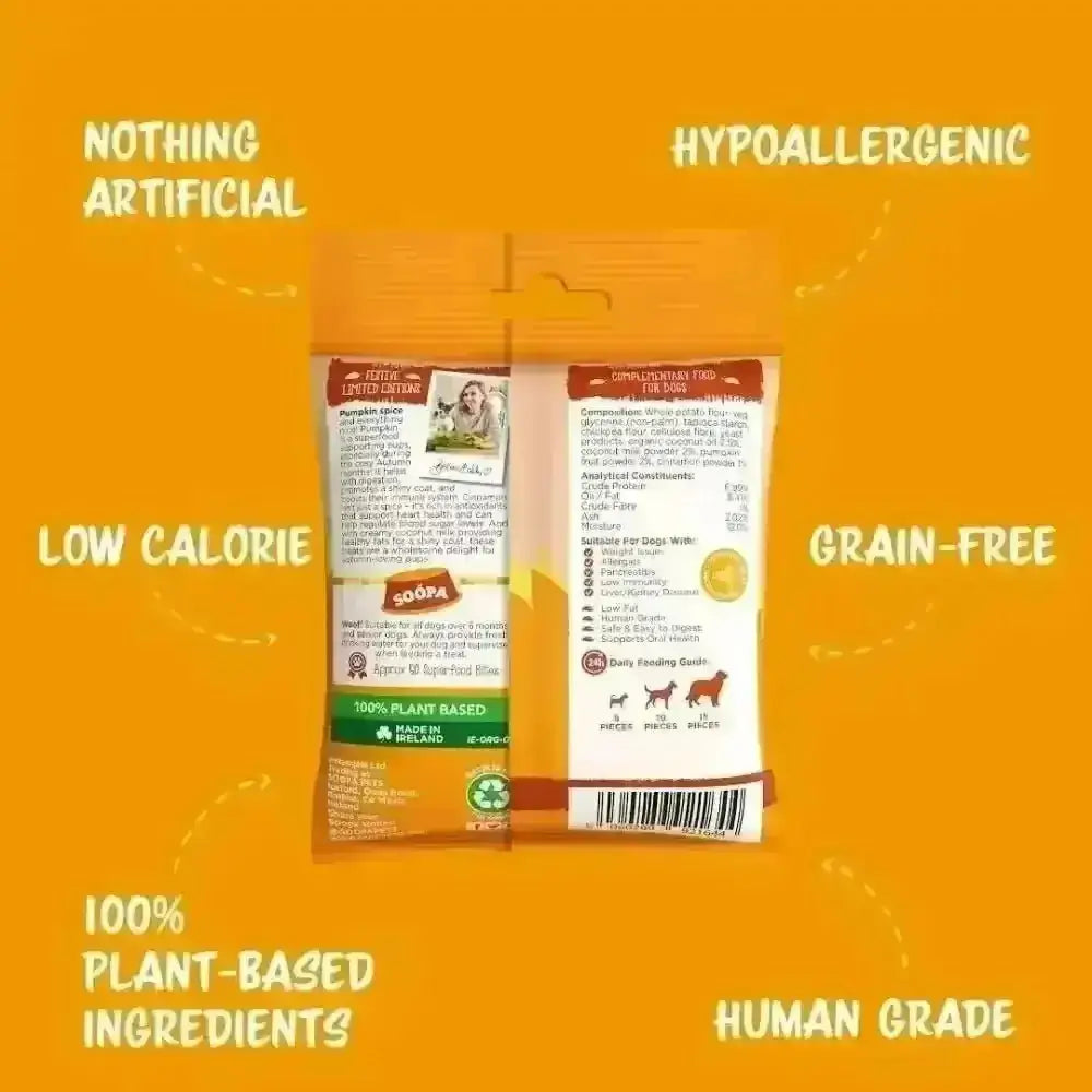 100% plant-based dog treat in red and white package for healthy blood sugar regulation