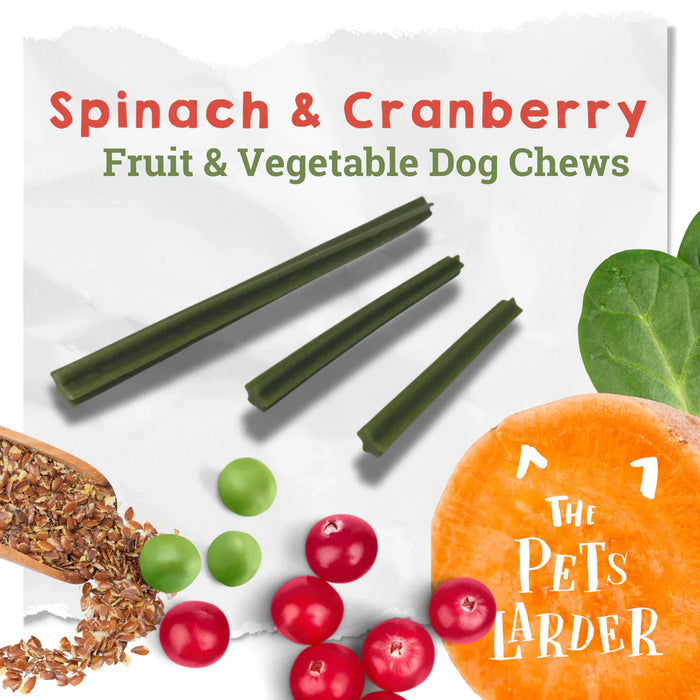 Spinach & Cranberry Chew Stick Vegetable Chew For Dogs - 2kg Bag - Natural Dog Chew