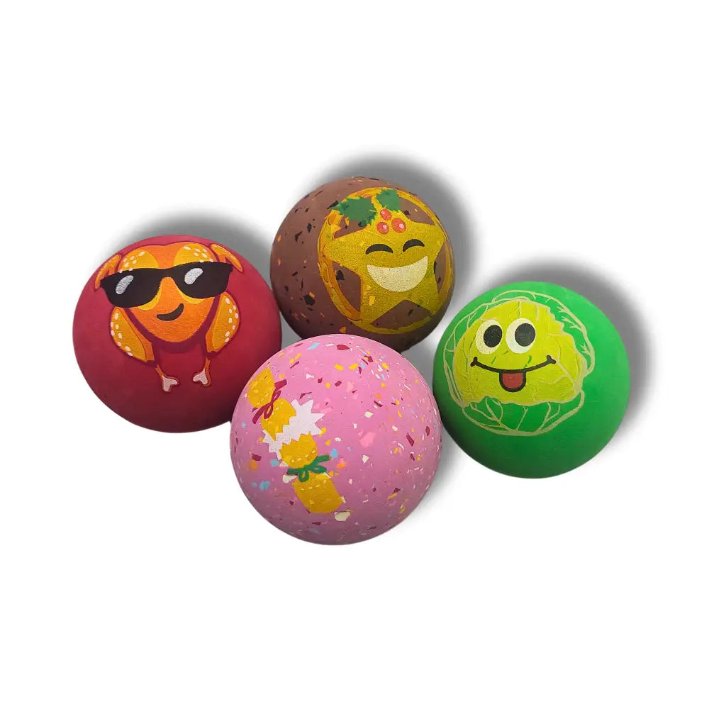 Sportspet Xmas Dinner Tough Bounce Balls for Dogs on a white background