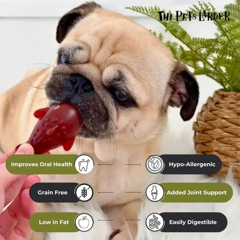 Red banana dolphin vegetable chew toy supports joint and cardiovascular health