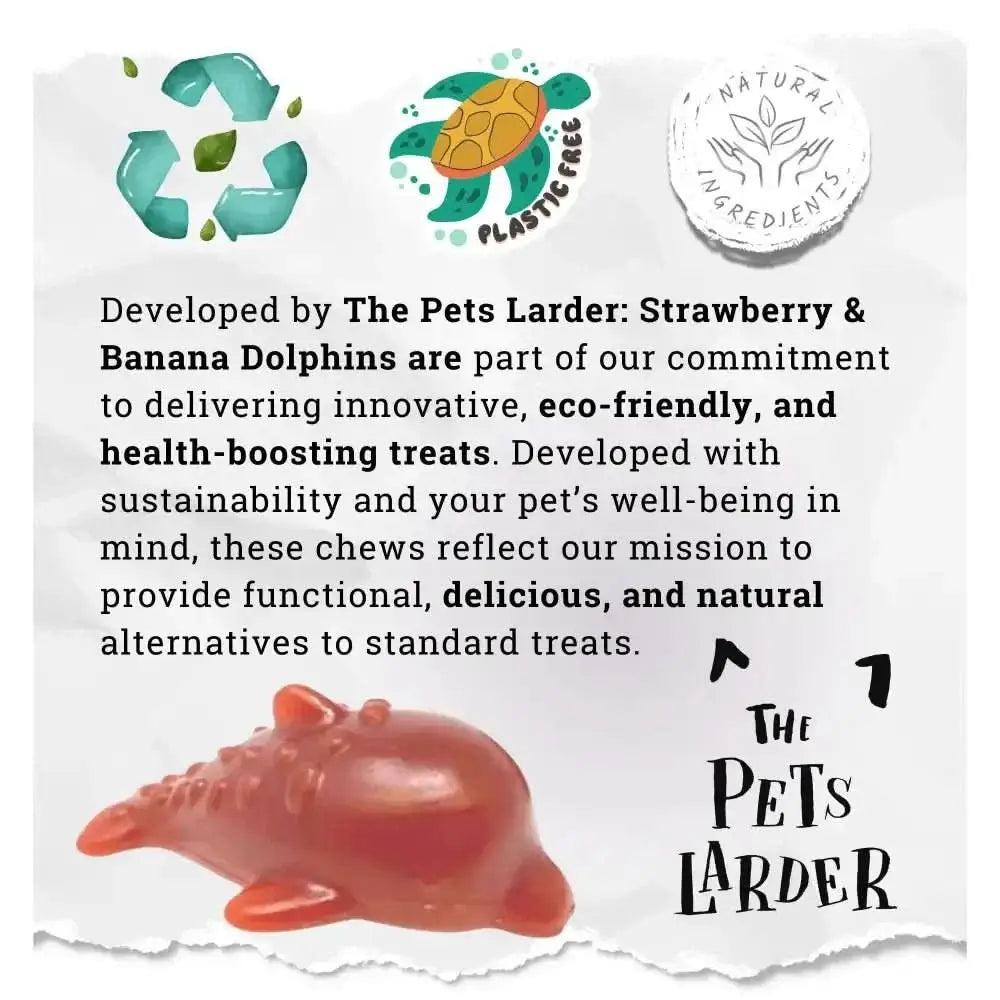 Translucent orange Strawberry & Banana Dolphin Vegetable Chew toy for dogs