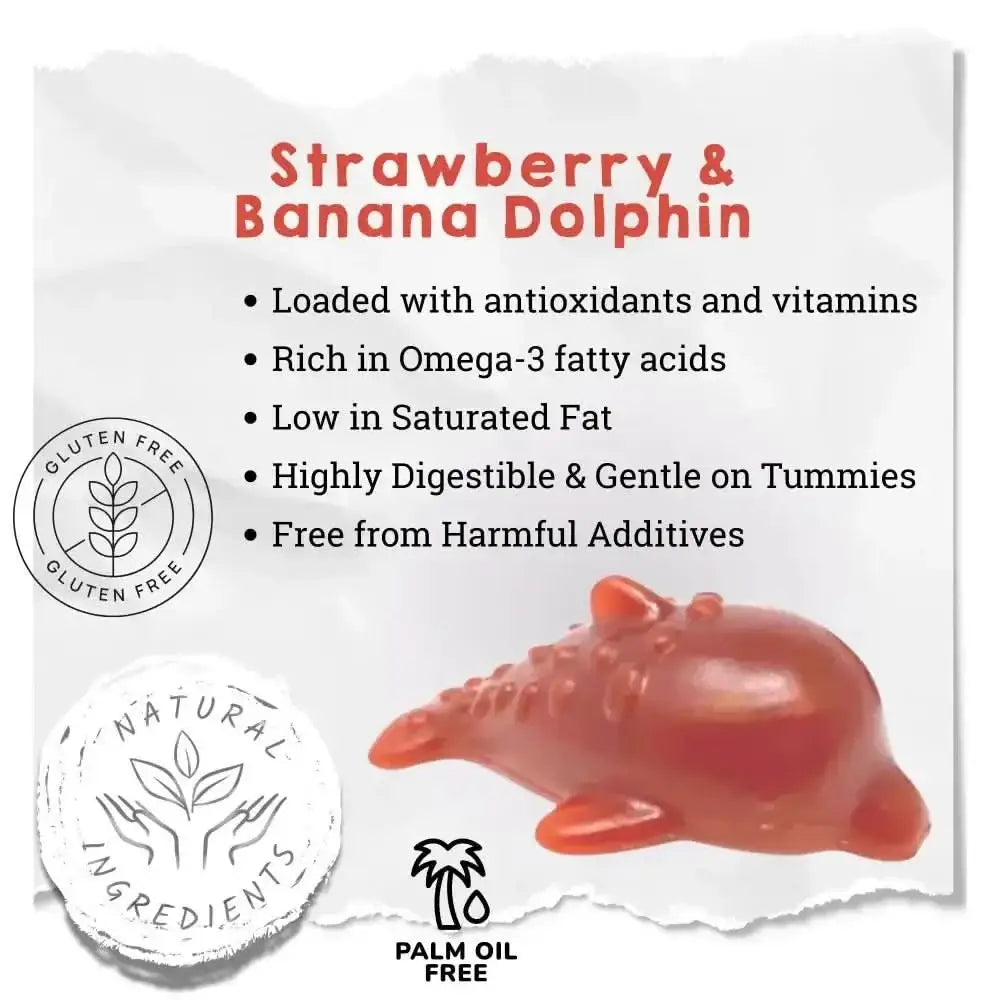 Orange and white strawberry banana dolphin vegetable chew toy for dogs
