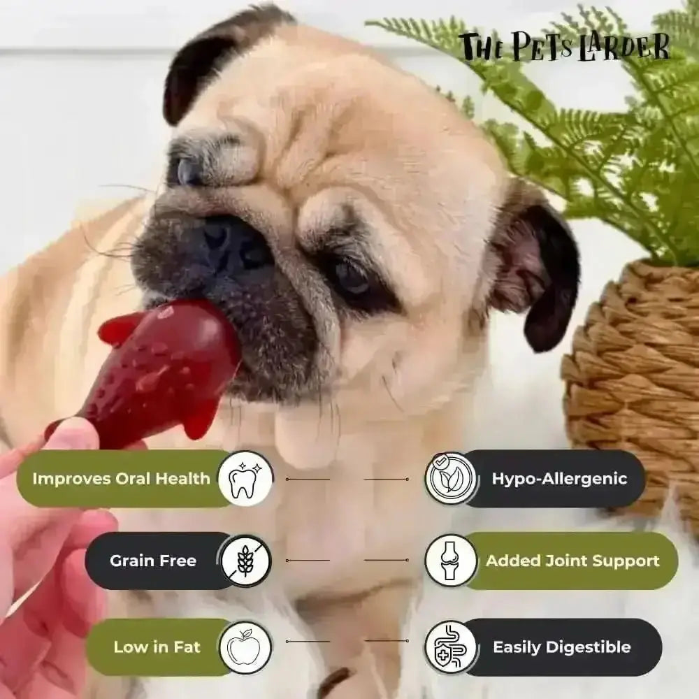 Red banana dolphin vegetable chew toy supports joint and cardiovascular health