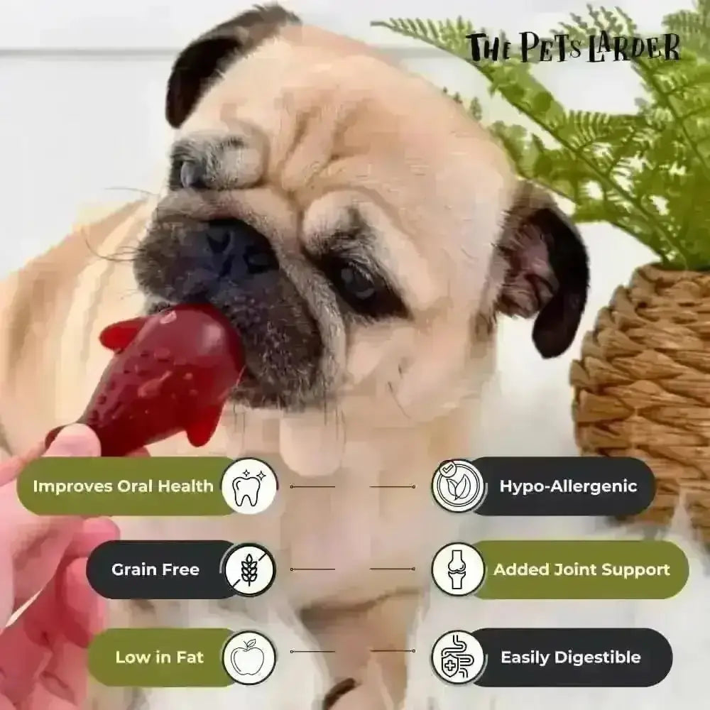Red banana dolphin vegetable chew toy supports joint and cardiovascular health