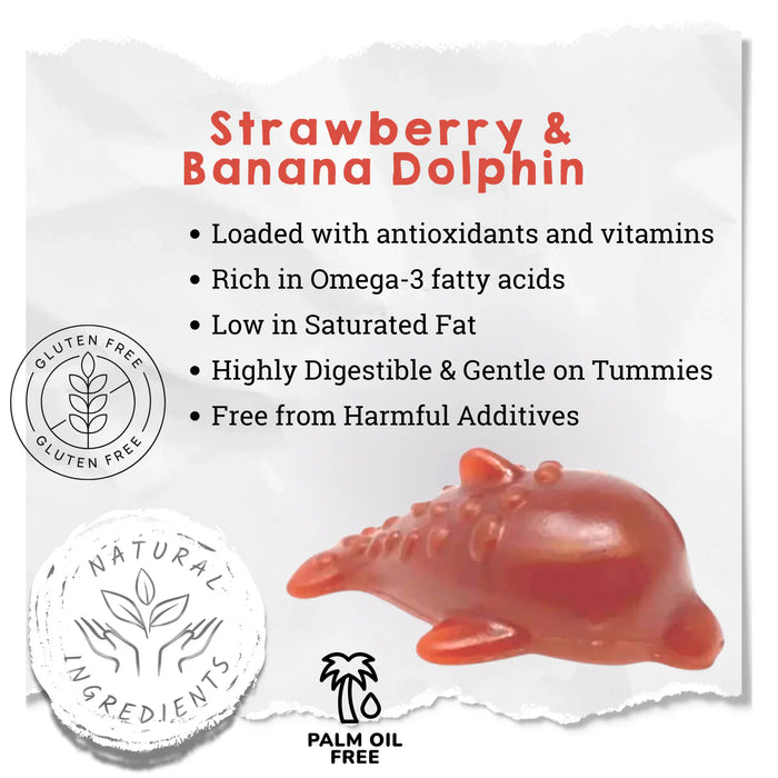 Strawberry & Banana Dolphin Vegetable Chew For Dogs - 2kg Bag - Natural Dog Chew