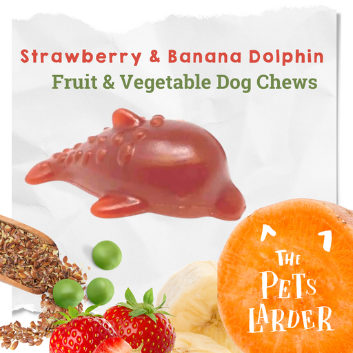 Strawberry & Banana Dolphin Vegetable Chew For Dogs - Natural Dog Chew