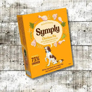 Symply Chicken Pie Adult Wet Dog Food box with beagle illustration