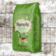 Symply Fresh Lamb for All Dog Breeds bag with fresh lamb and sulphate monohydrate