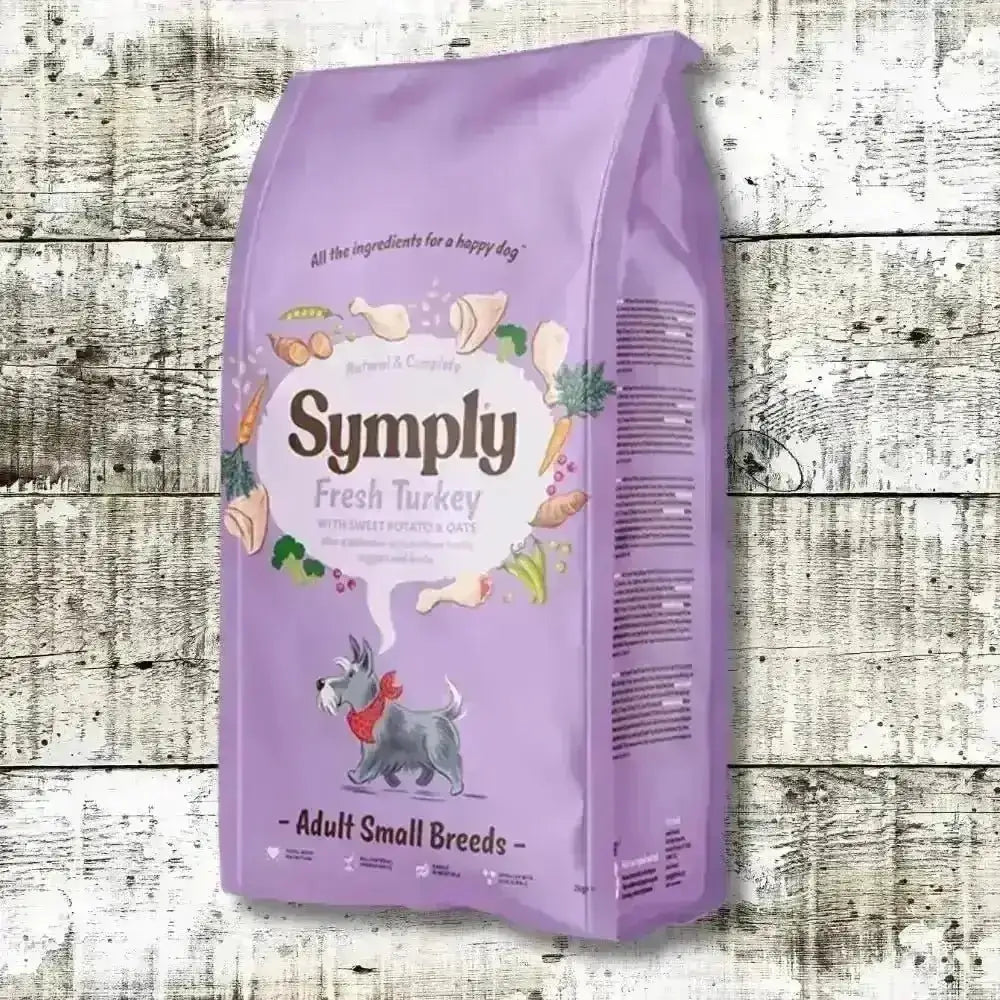 Symply Fresh Turkey for Small Breed Dogs bag with tasty fresh turkey and field fresh vegetables