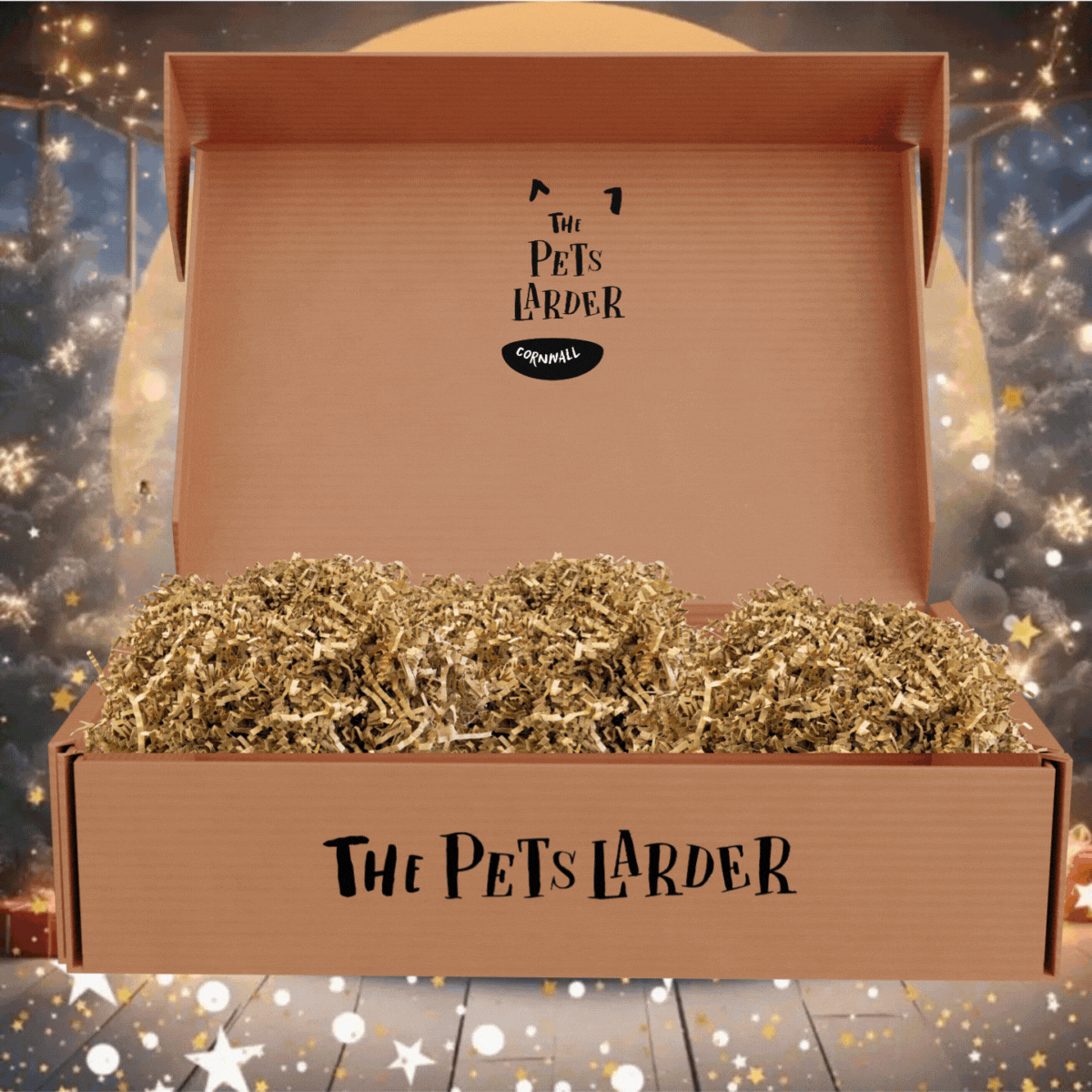 The Pets Larder Three Bird Roast Christmas Box for dogs with treats