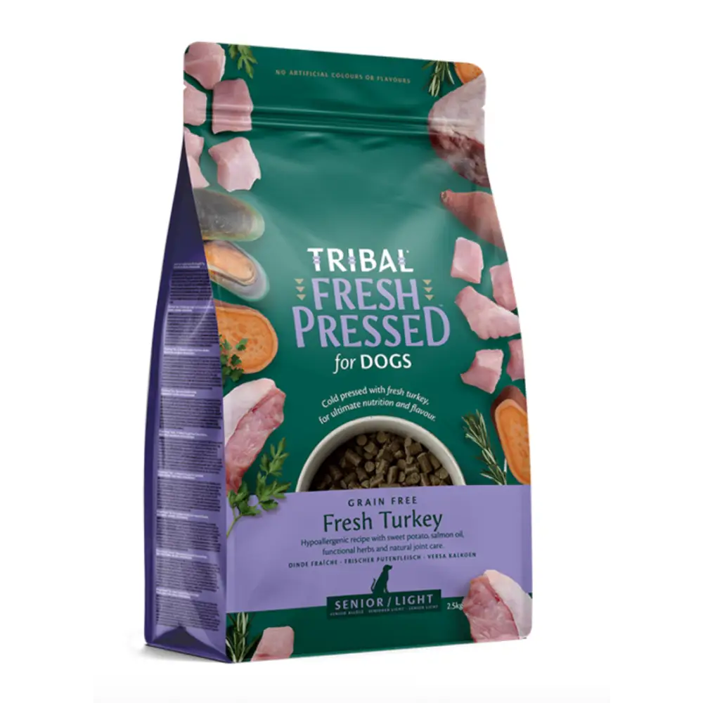 Tribal Fresh Pressed Senior/Light Turkey - Natural Dry Dog Food