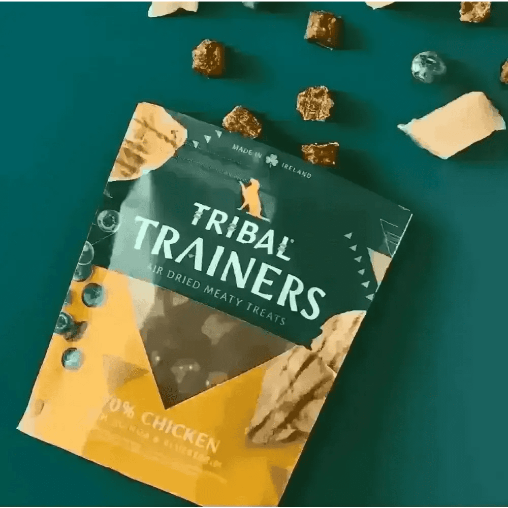 Tribal Trainers chicken and blueberry dog treats, air dried with quinoa