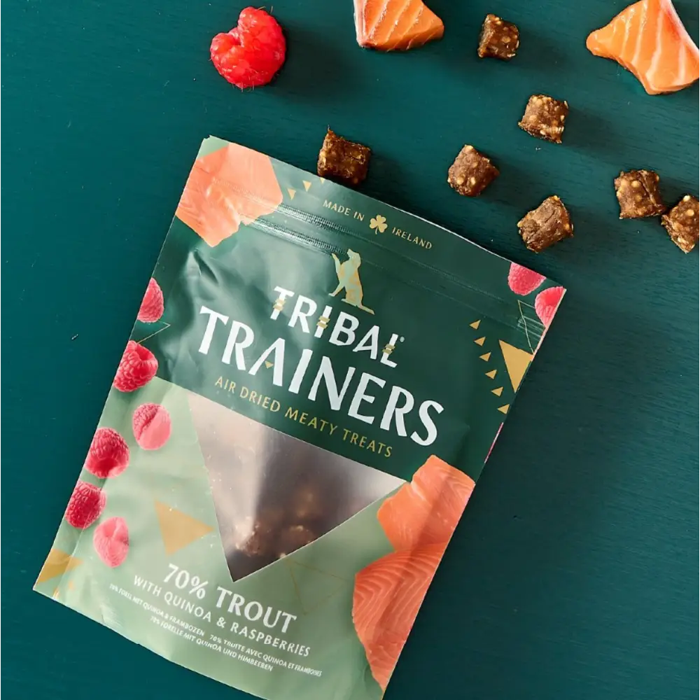 Tribal Trainers Trout dog treats with air-dried 70% freshly prepared trout