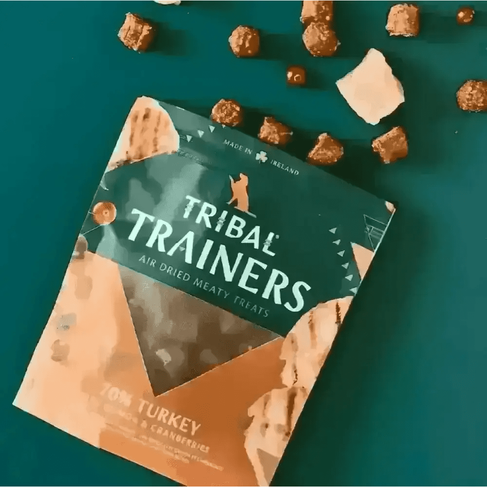 Tribal Trainers air dried turkey meaty treats with quinoa and cranberries, perfect bite-sized treat
