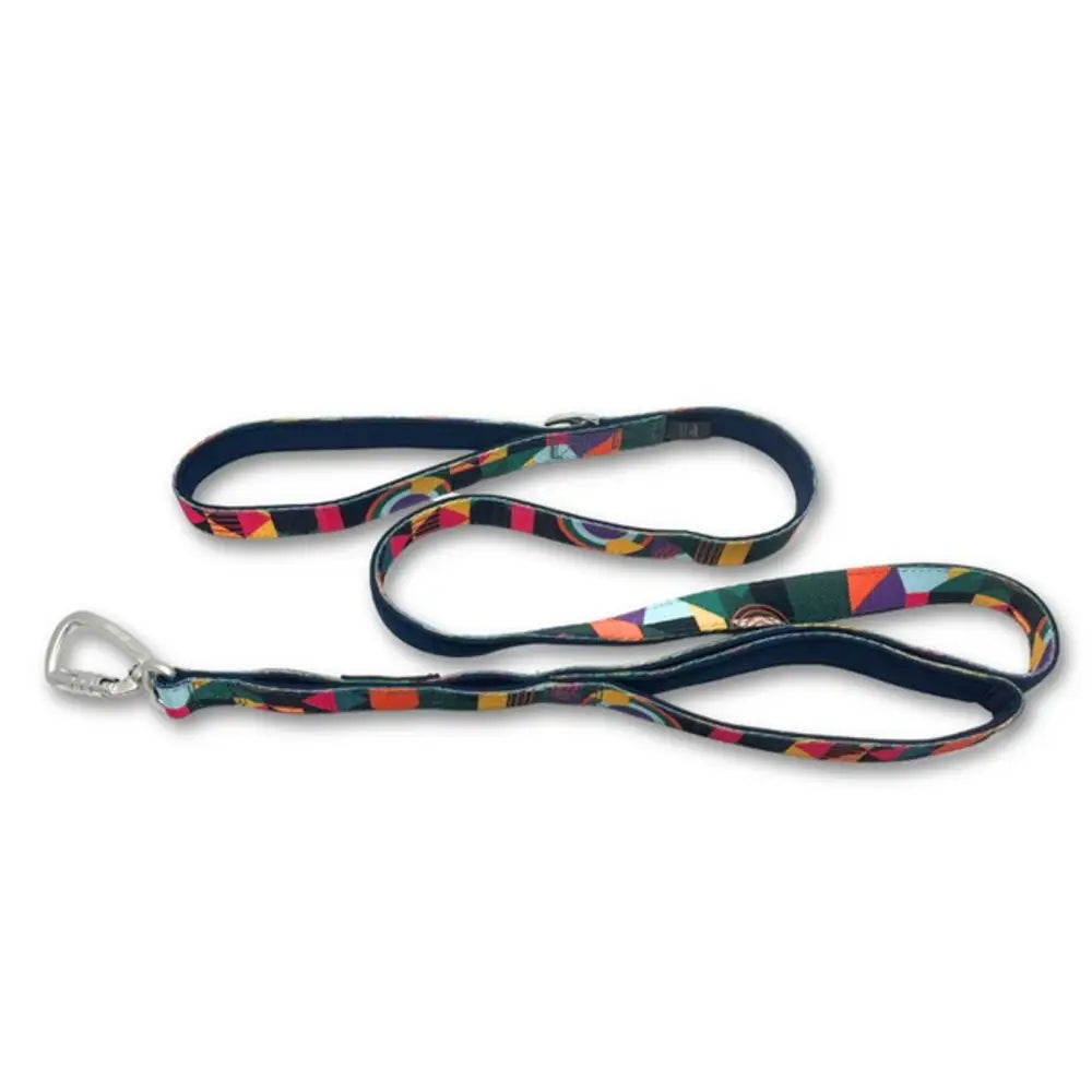 Twiggy Tags Adventure Dog Lead with close control handle in multicolored geometric pattern