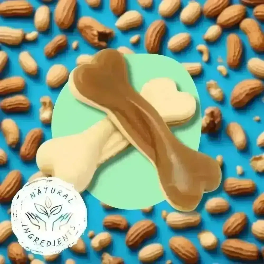 Bone-shaped vegetable chew with chocolate filling in Vegetable Chew Variety Box for Dogs