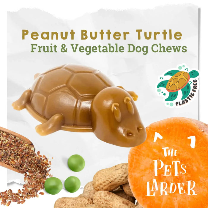 Vegetable & Peanut Butter Turtle Chew For Dogs - 2kg Bag - Natural Dog Chew