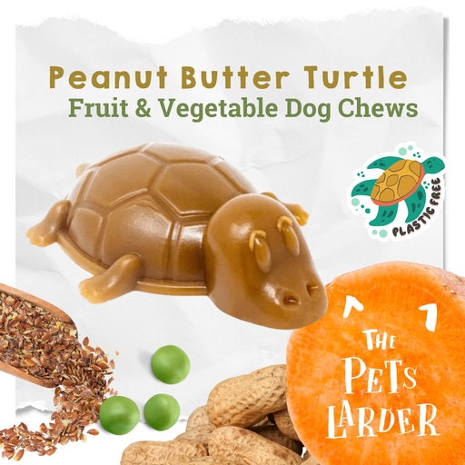 Vegetable & Peanut Butter Turtle Chew For Dogs - Natural Dog Chew