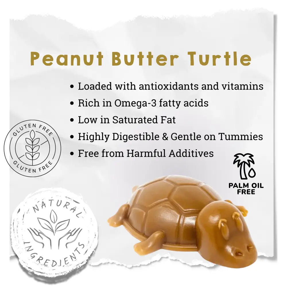 Vegetable & Peanut Butter Turtle Chew For Dogs - Natural Dog Chew