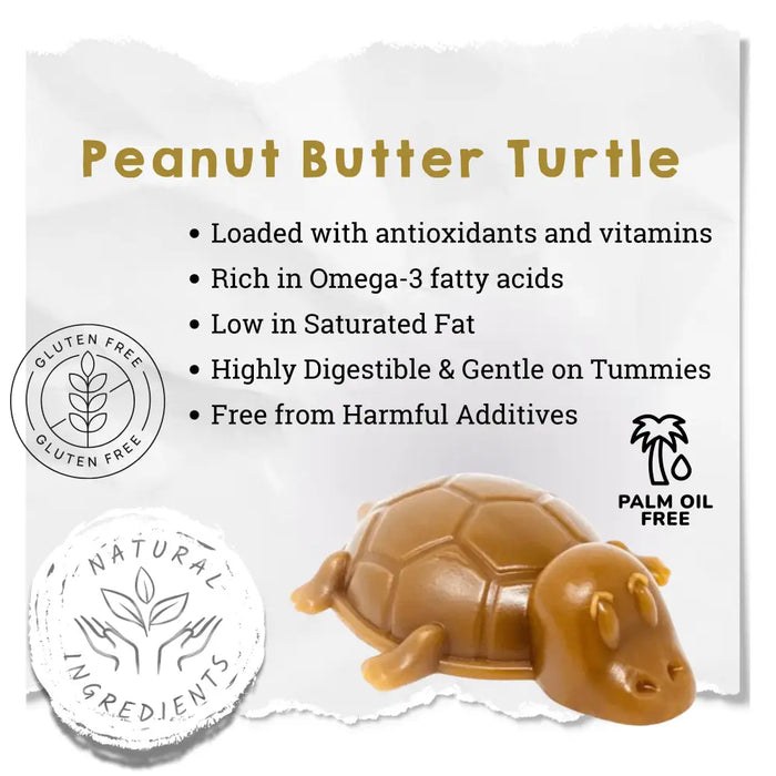 Vegetable & Peanut Butter Turtle Chew For Dogs - Natural Dog Chew