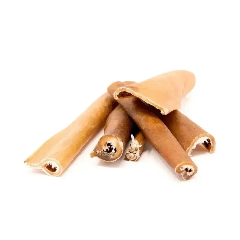 Caramel-colored venison skin natural meat chew with textured surface for dogs