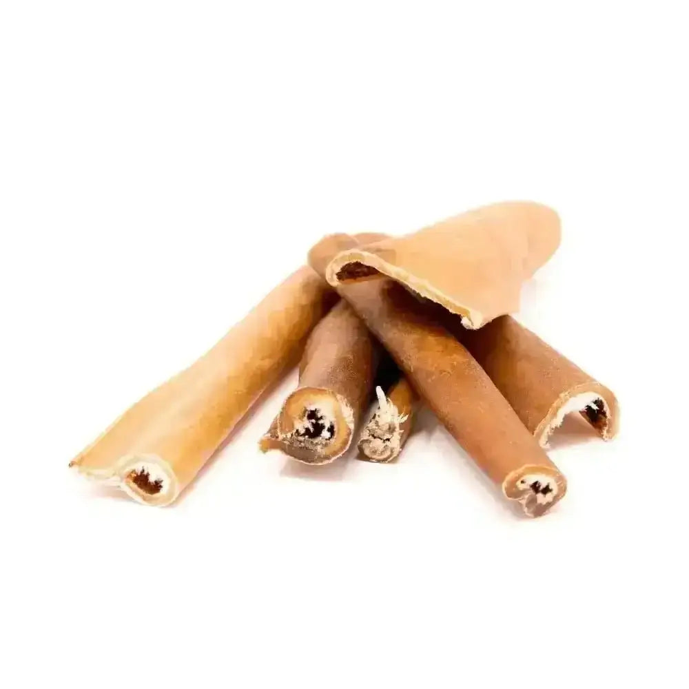 Caramel-colored venison skin natural meat chew with textured surface for dogs