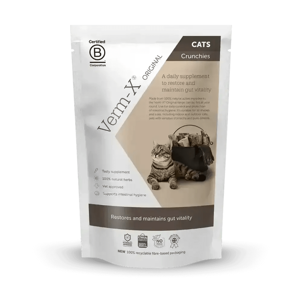 Verm-X Treats for Cats 60g with natural active ingredients to maintain gut vitality