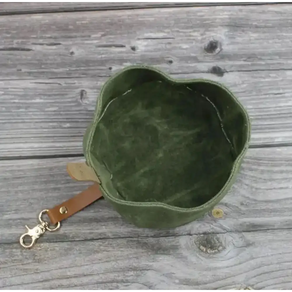 Waxed Canvas Travel Bowl - Green