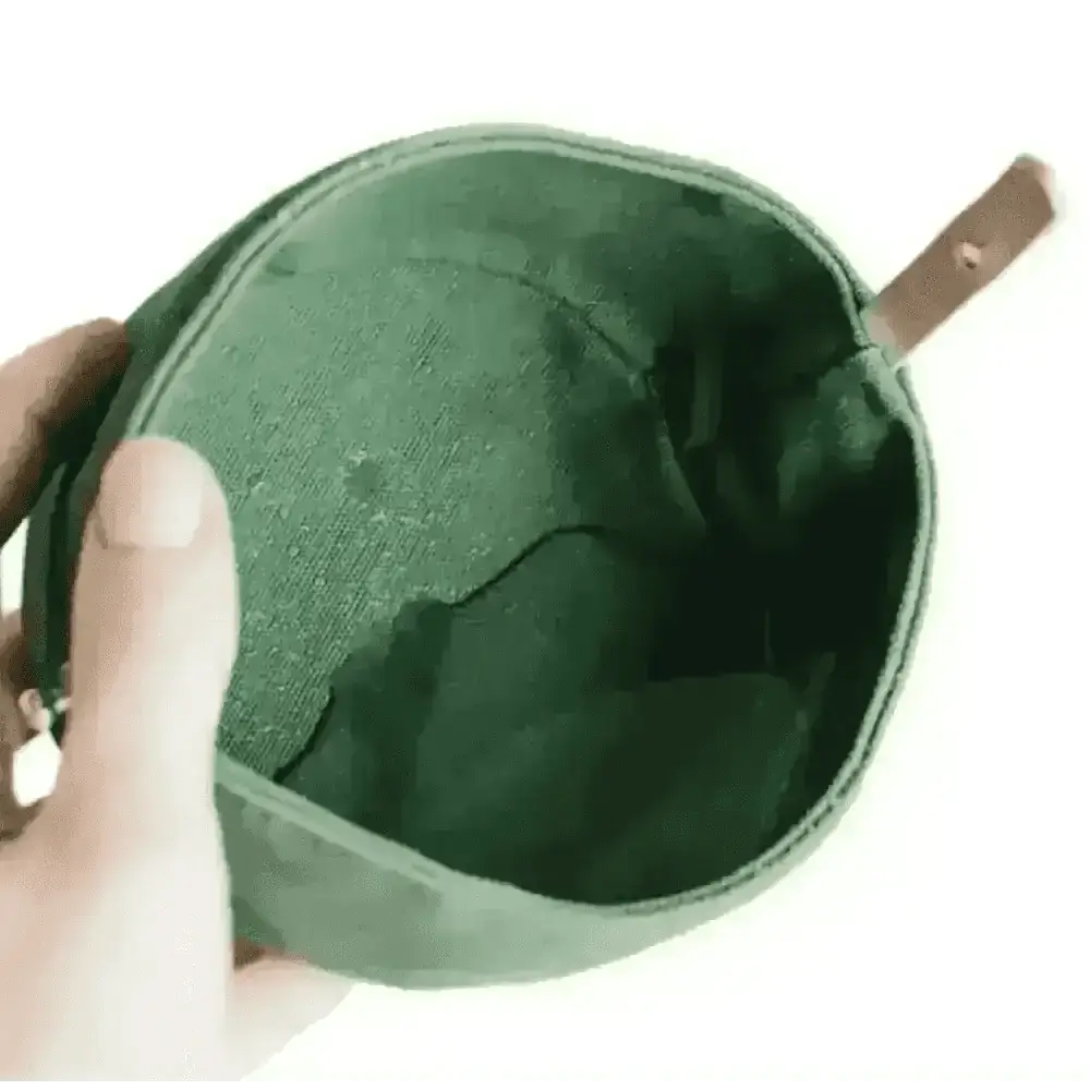 Dapper Dog’s Canvas Olive Green Bucket Bag with Leather Strap