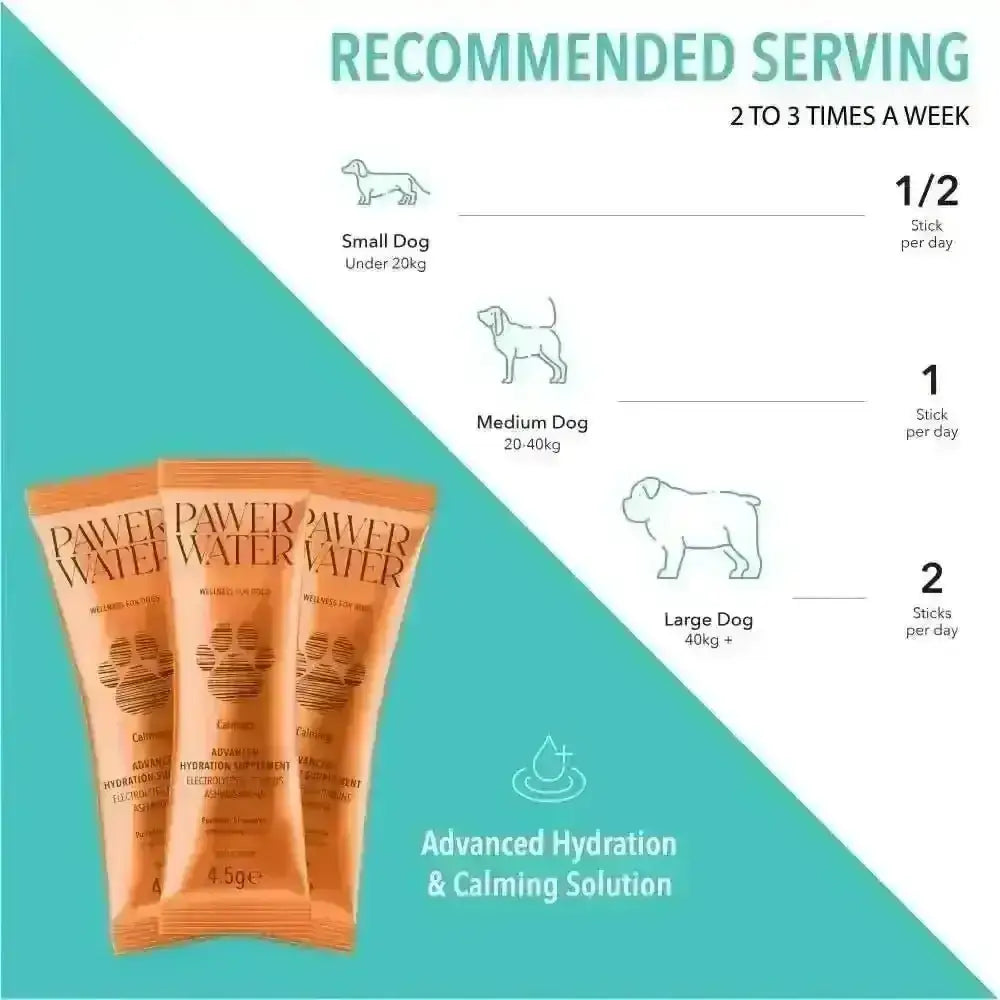 Paw water hydration and calming solution sticks with hydrolysed bovine collagen in The Wellness Collection pouch