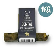 Wolf Fish Stick Chew for Dogs in 1kg Bag, Dark Green and Brown
